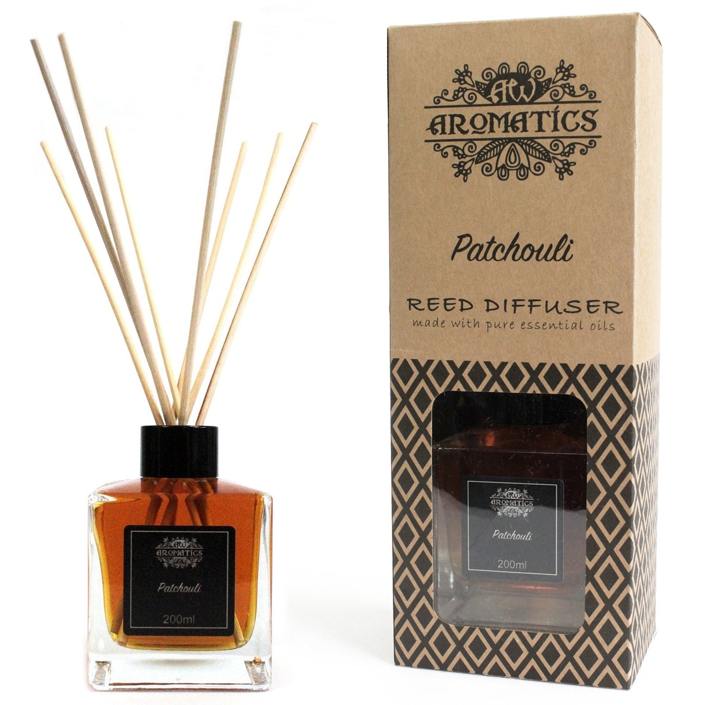 Patchouli Ätherisches Öl Reed Diffuser – Natürliche Duftmagie für Ihr Zuhause - 200ml