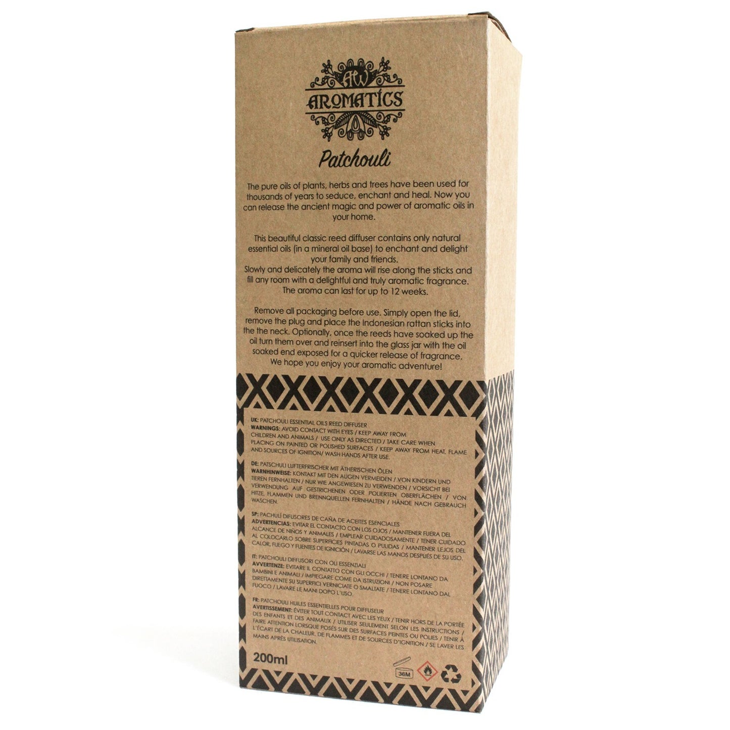 Patchouli Ätherisches Öl Reed Diffuser – Natürliche Duftmagie für Ihr Zuhause - 200ml
