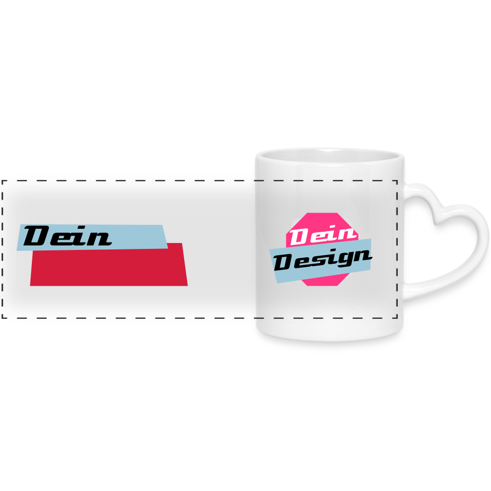 Tasse mit Herzhenkel zum selbst gestalten - yours - Weiß