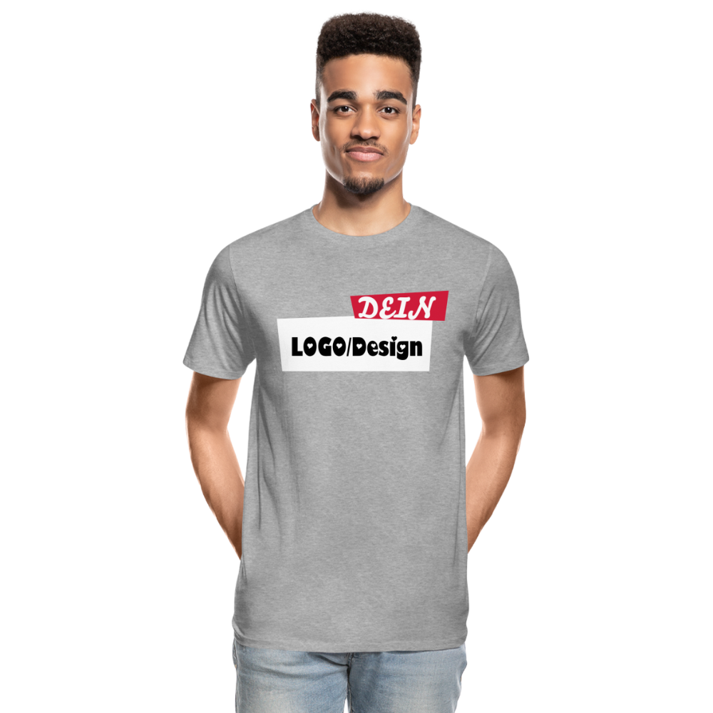 Männer Premium Bio T-Shirt - yours - Grau meliert