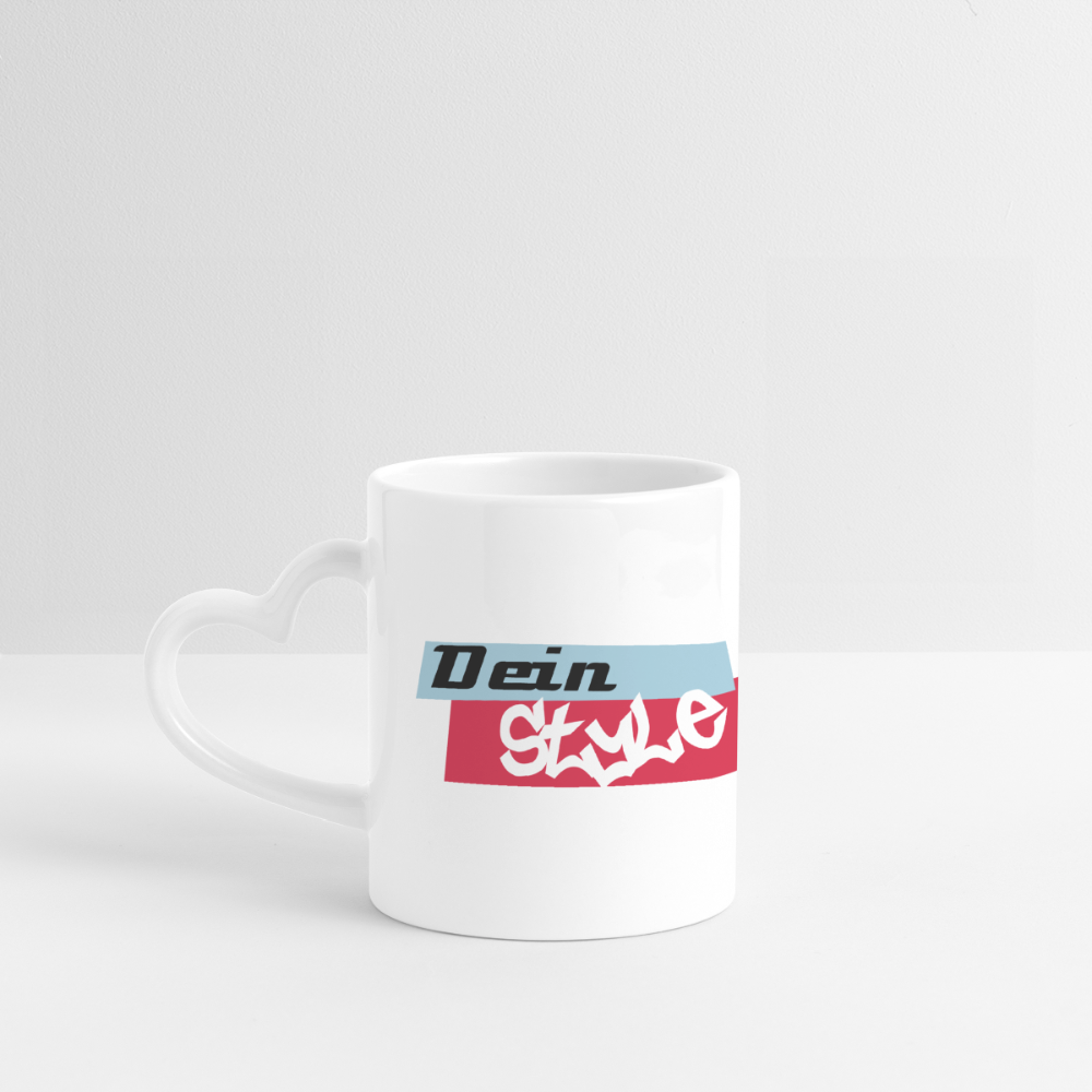 Tasse mit Herzhenkel zum selbst gestalten - yours - Weiß