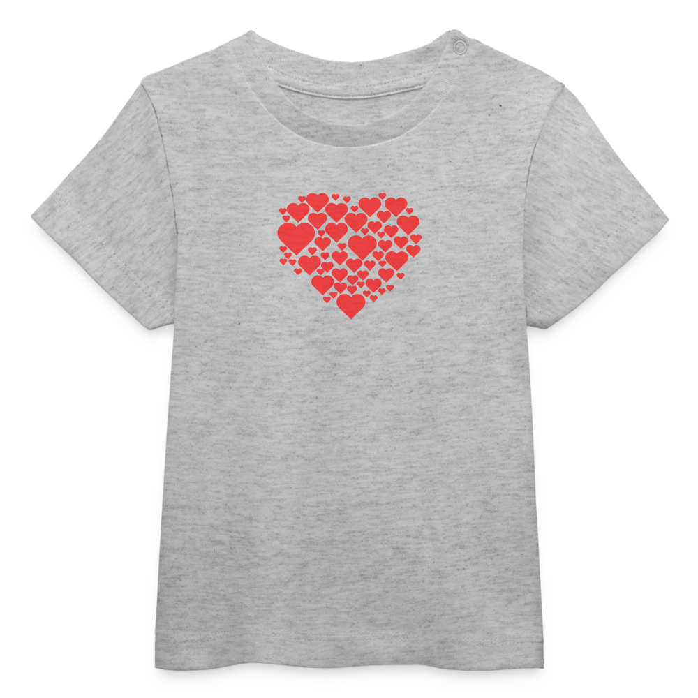 Stanley/Stella Baby Bio-T-Shirt BABY CREATOR - Hearts - Grau meliert