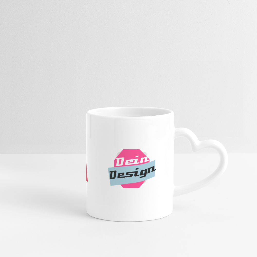 Tasse mit Herzhenkel zum selbst gestalten - yours - Weiß