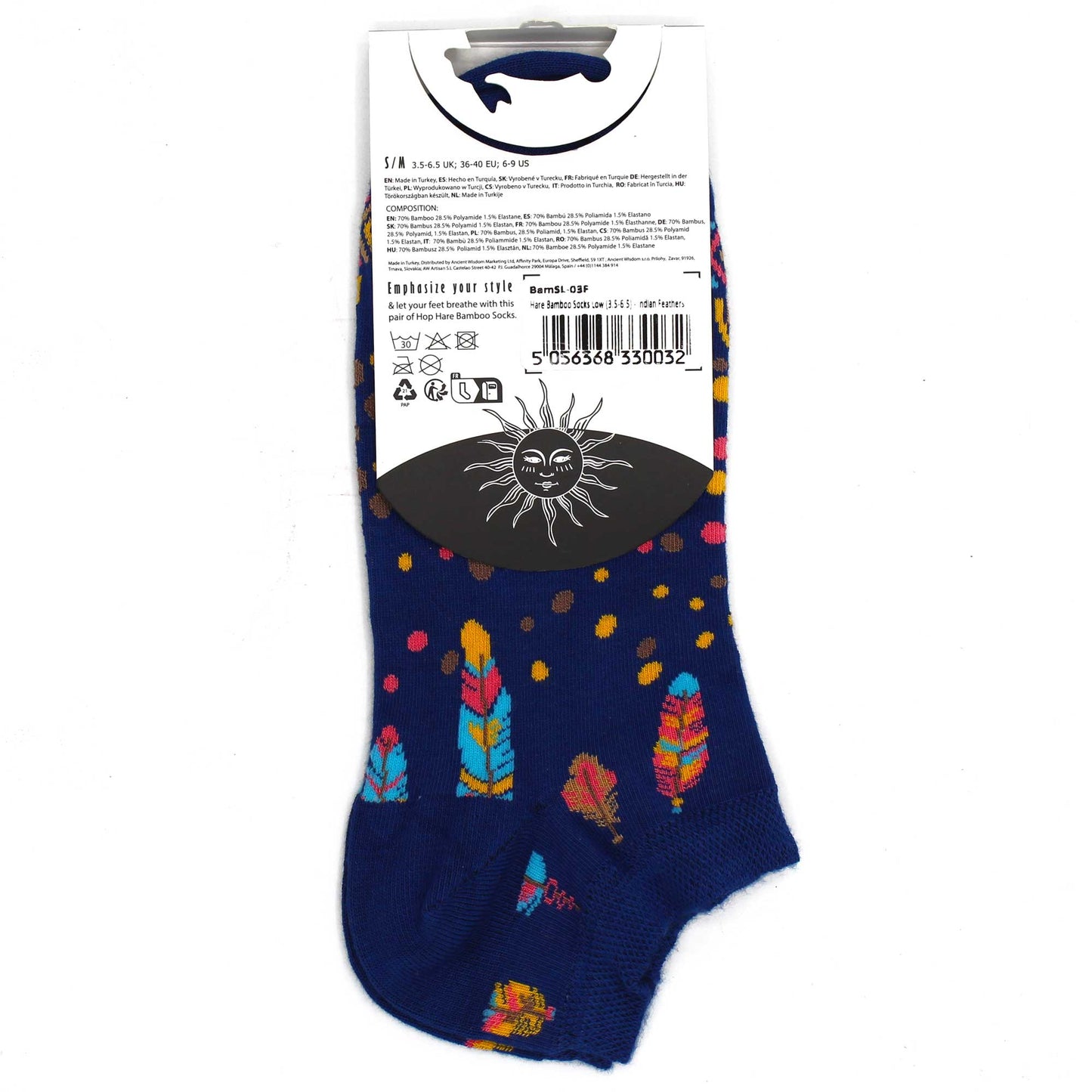 Hop Hare Bamboo Socks Low - Indian Feathers