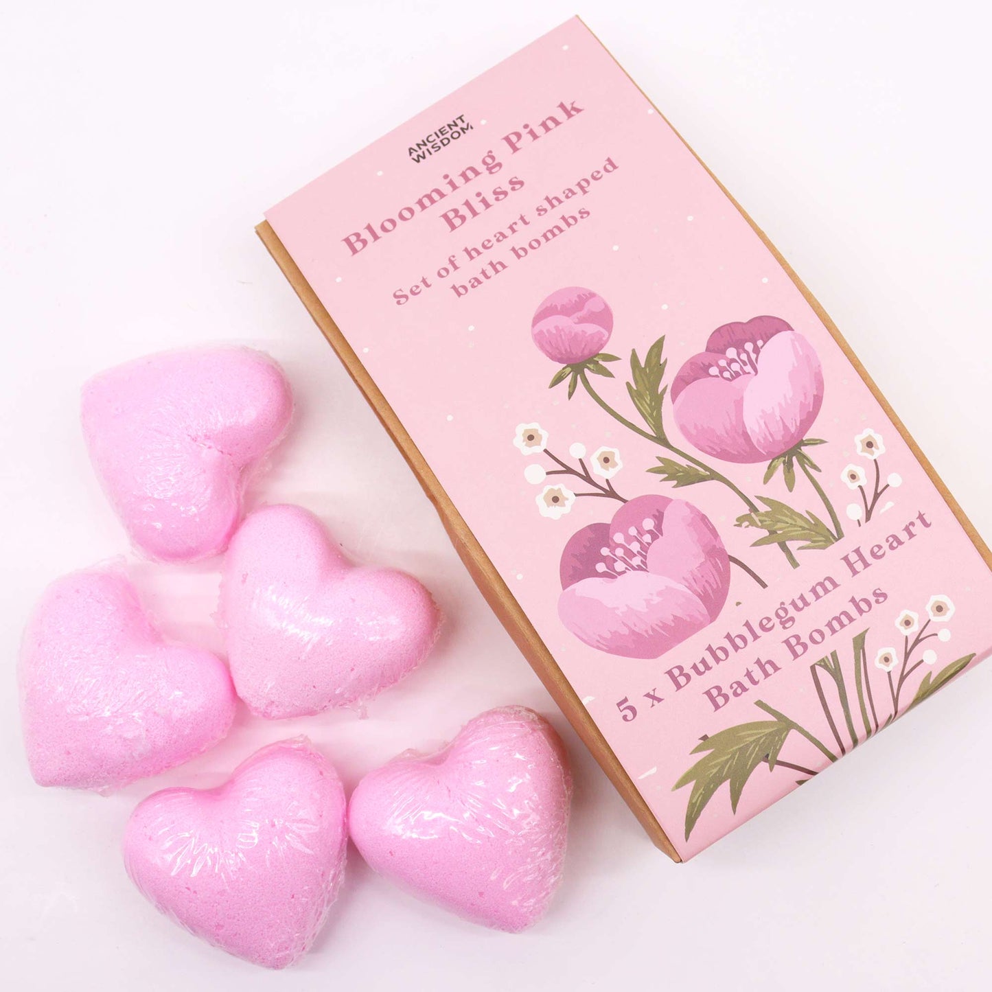 Heart Bath Bomb Gift Sets - Sunflower Serenity, Enchanting Heart Heaven, Blooming Pink Bliss, Cupids Escape Self Care