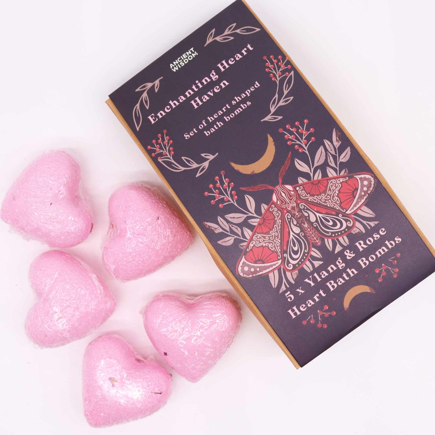 Heart Bath Bomb Gift Sets - Sunflower Serenity, Enchanting Heart Heaven, Blooming Pink Bliss, Cupids Escape Self Care