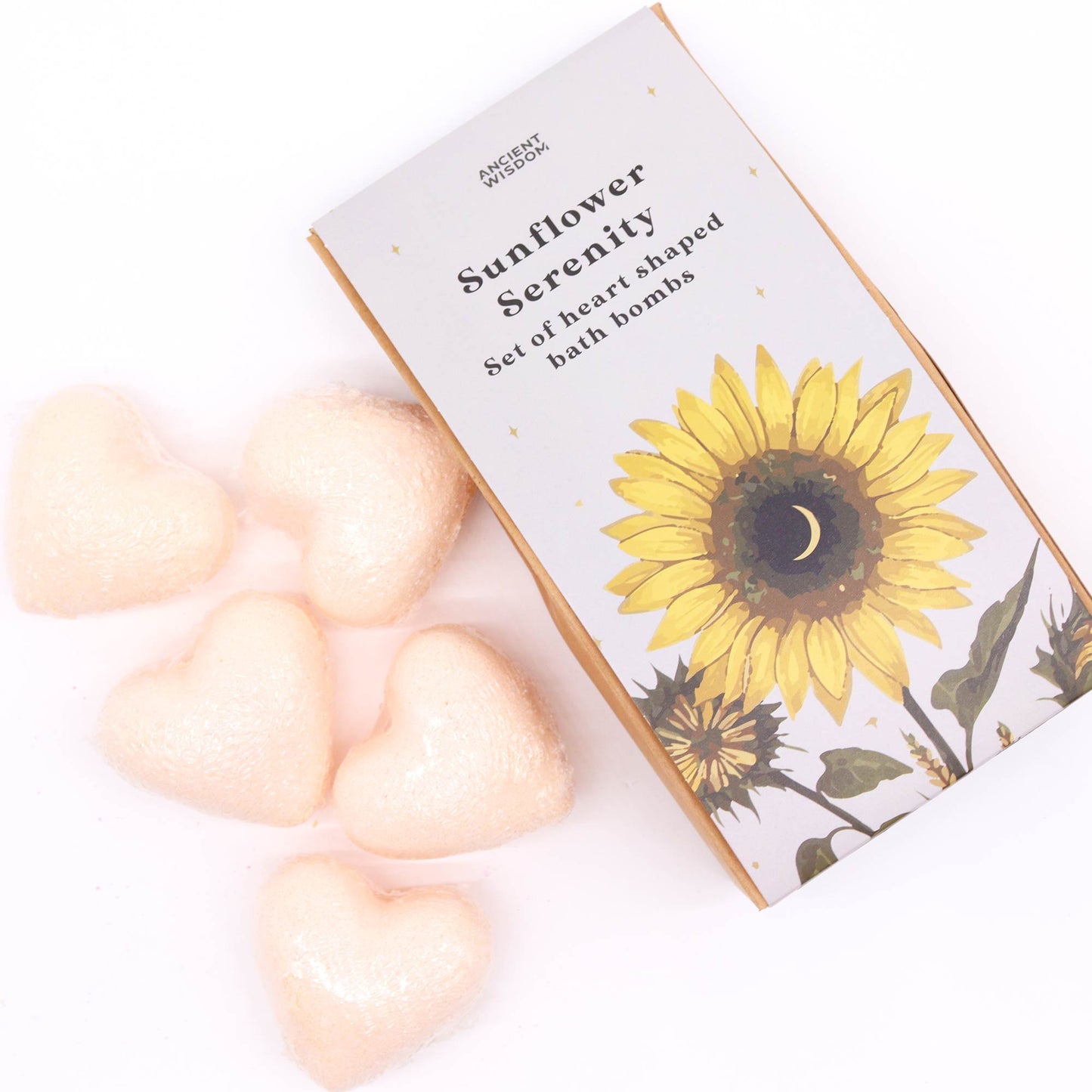 Heart Bath Bomb Gift Sets - Sunflower Serenity, Enchanting Heart Heaven, Blooming Pink Bliss, Cupids Escape Self Care