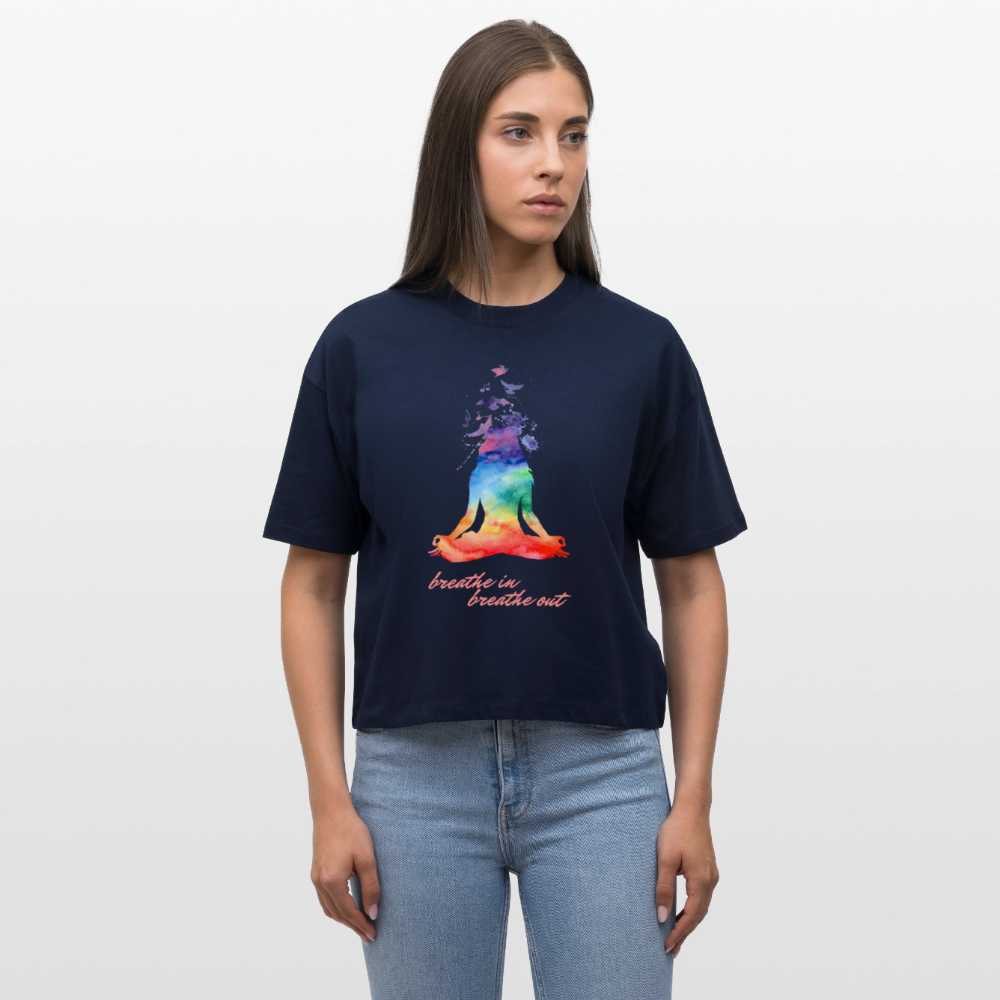 Stanley/Stella Frauen Boxy Bio-T-Shirt Nova - yoga breathe - Navy