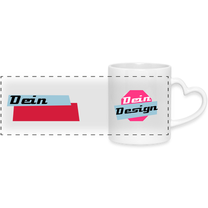 Tasse mit Herzhenkel zum selbst gestalten - yours - Weiß