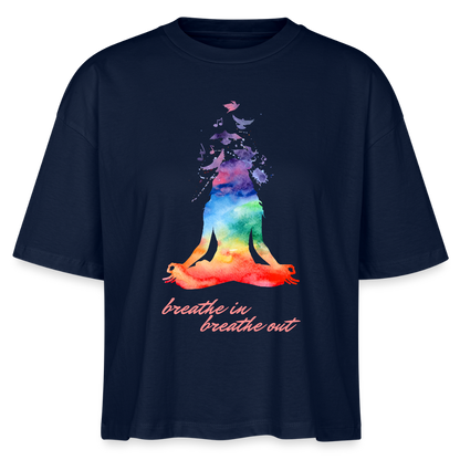 Stanley/Stella Frauen Boxy Bio-T-Shirt Nova - yoga breathe - Navy