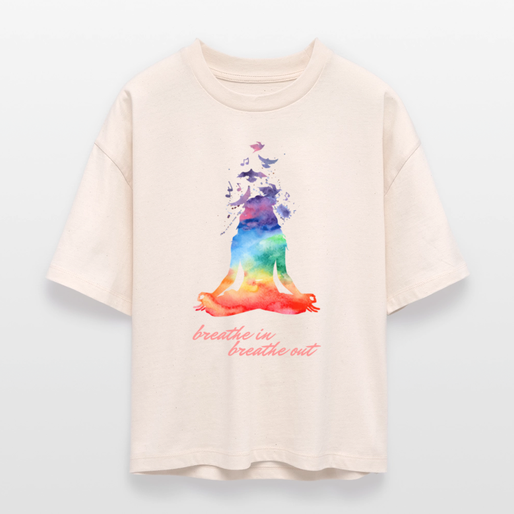 Stanley/Stella Frauen Boxy Bio-T-Shirt Nova - yoga breathe - Weißgrau