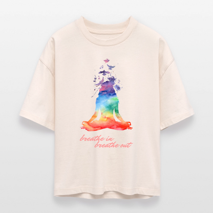 Stanley/Stella Frauen Boxy Bio-T-Shirt Nova - yoga breathe - Weißgrau