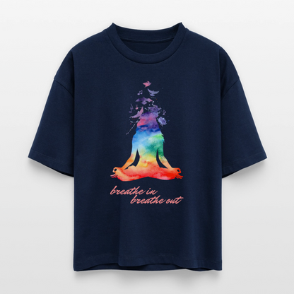 Stanley/Stella Frauen Boxy Bio-T-Shirt Nova - yoga breathe - Navy