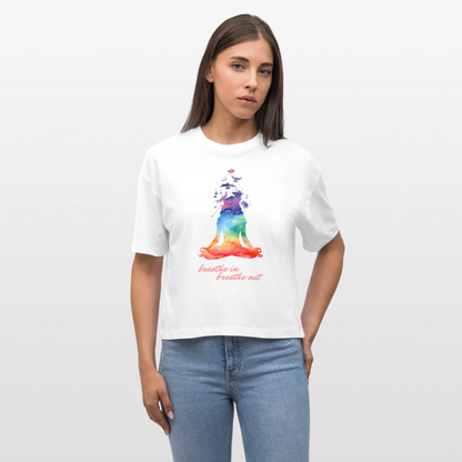 Stanley/Stella Frauen Boxy Bio-T-Shirt Nova - yoga breathe - Weiß