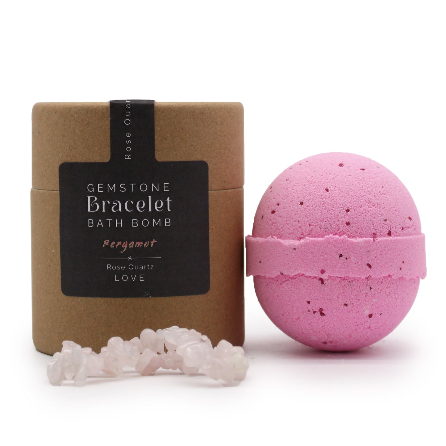 Rose Quartz Gem Bracelet Bath Bomb – Bergamotte mit Meersalz