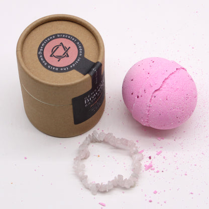 Rose Quartz Gem Bracelet Bath Bomb – Bergamotte mit Meersalz