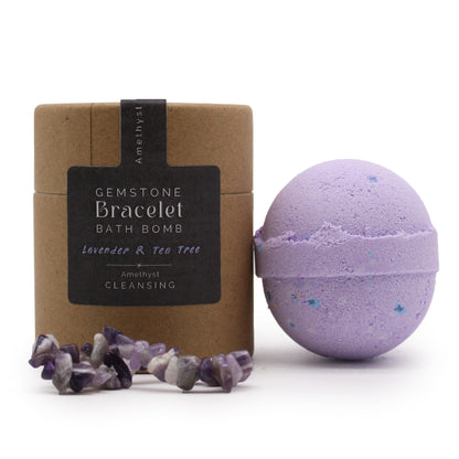 Amethyst Gem Bracelet Bath Bomb – Lavendel und Teebaum mit Meersalz
